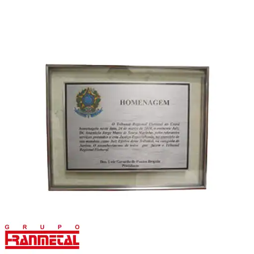 placas de sinalização profissional de homenagem